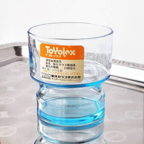 東洋ガラスカラードpub7タンブラー(スカイブルー)200ml/グラス/コップ/昭和レトロ
