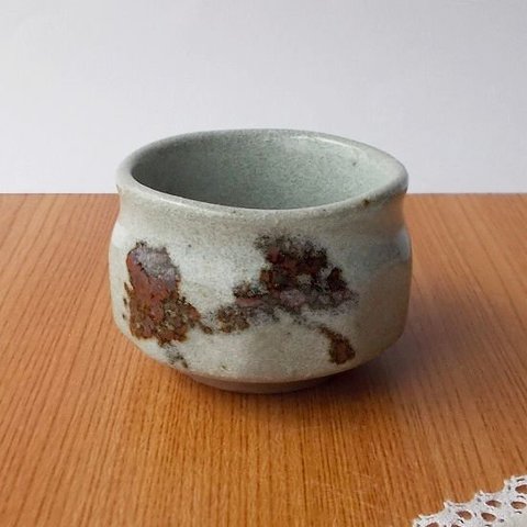 昭和レトロ食器/酒器/灰さび多面形大きめカッコいいレトロぐい呑み