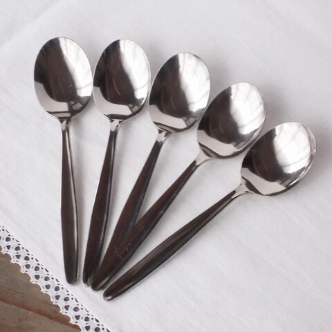 昭和レトロカトラリー/先が丸く大きめのデザートスプーン/ステンレス製(1本)