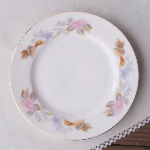 ピンクカメリア柄のケーキ皿17.2cm★柴田陶器