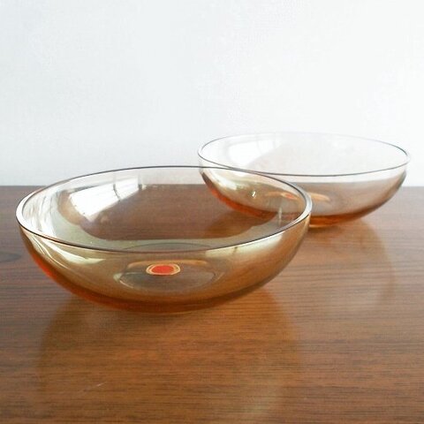 カメイガラス【琥珀】ふんわり飴色ガラスボウル/小鉢