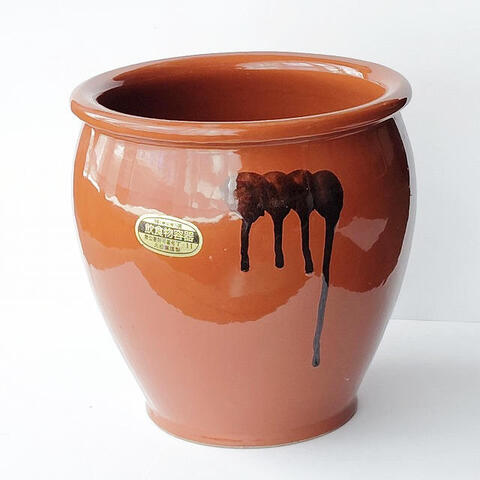 レア品♪常滑焼久松のカメ【アメ釉丸壺 胴 3号】(5.4リットル)★蓋は無し