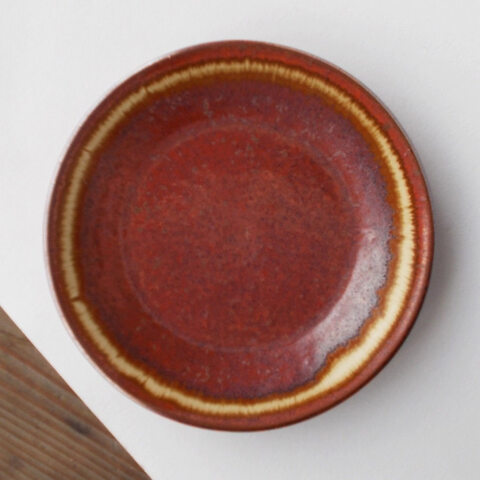 飴色＆アイボリー色が素敵なソーサー★ケーキ皿等に