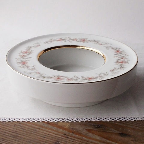 昭和レトロな陶器の灰皿/柴田陶器大きめマーガレット花柄