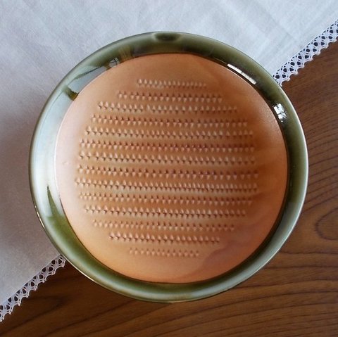 スリおろしの目がついたさび織部中皿16.5cm