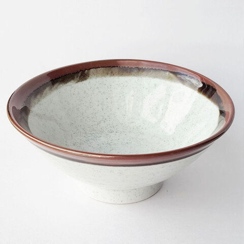 千段フチさび梨地柄のレトロなうどん鉢/飯碗どんぶり