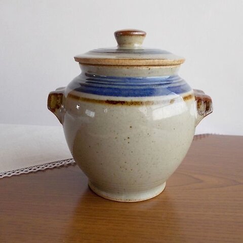 陶器の壷【民芸多幸壷】耐酸耐塩性陶器/和モダン♪