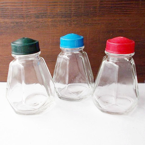 昭和レトロコショー入れ/優しい風合いのクリアガラス胡椒入れ調味料入れ/カラー