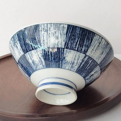 藍格子の風 中平茶碗/昭和平成レトロ食器