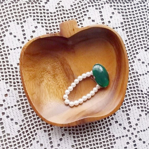 昭和レトロ木製食器★アカシヤ木製りんご形のトレイ