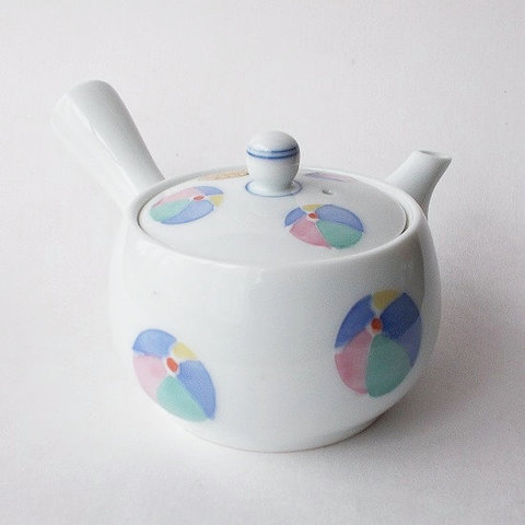 有田焼き紙風船手毬柄の可愛らしい小急須