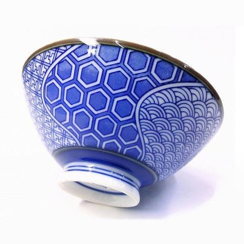 祥瑞柄フチさびレトロお茶碗