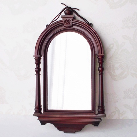 昭和レトロなオリエンタルな雰囲気の壁掛け鏡/ハンガーミラー/吊り下げ鏡