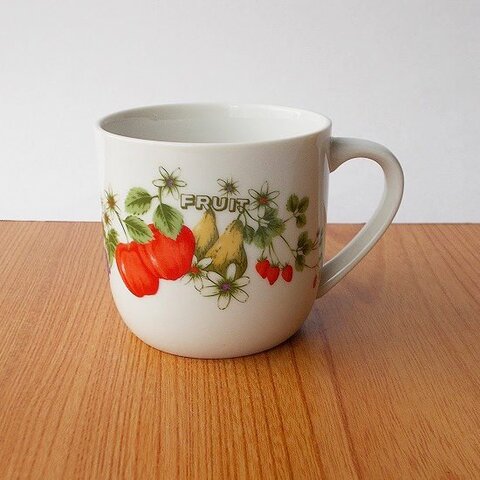 いろんなフルーツ♪りんご洋梨いちご果物柄レトロで可愛いminiマグカップ