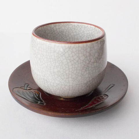 墨貫入腰さび丸湯呑み★和のデザートおやつの器にも