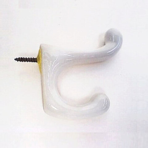 昭和レトロ/古い時代のアンティーク的な陶器製の白いフック帽子掛けコート掛け