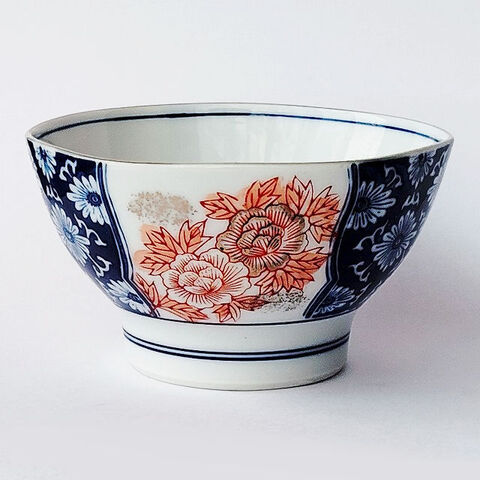 赤金牡丹花瑠璃菊花紋様のアンティークな雰囲気の中鉢