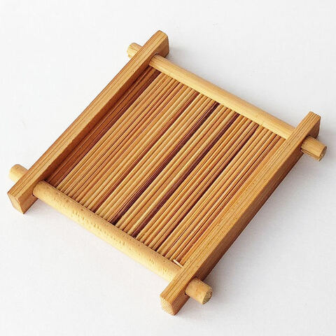 昭和レトロ竹製コースター【組み真四角型】夏の飲み物,グラスに♪