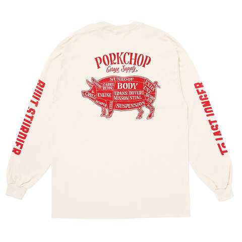 ◎ PORK BACK L/S TEE/NATURAL×RED
