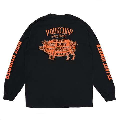 ◎ PORK BACK L/S TEE/BLACK×ORANGE