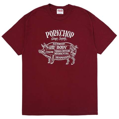 ◎ PORK FRONT TEE 25/BURGUNDY