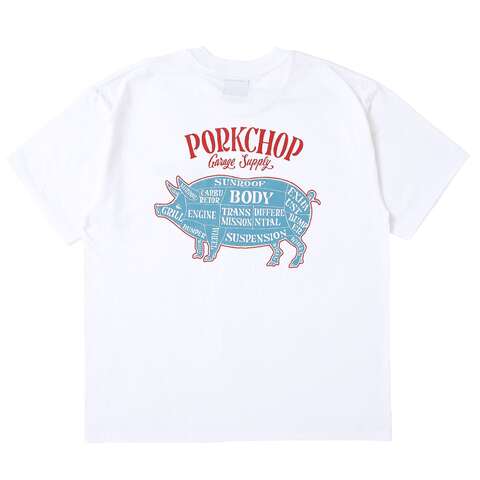 ◎ PORK BACK TEE/WHITE×RDBL