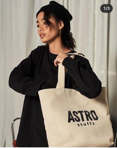 Astro stuffs Logo canvas tote bag《eパケット代込》