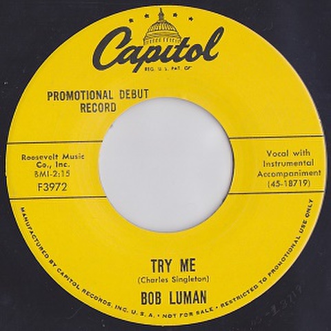 BOB LUMAN/Try Me(7”)