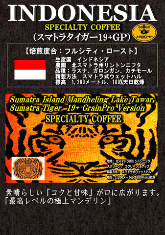 スマトラタイガー18+ＧＰ 200ｇ（トップスペシャルティーコーヒー）