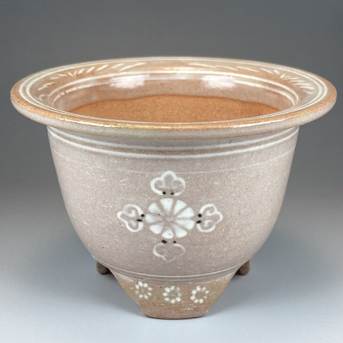 ④三橋俊治作　欅窯　象嵌富貴蘭鉢