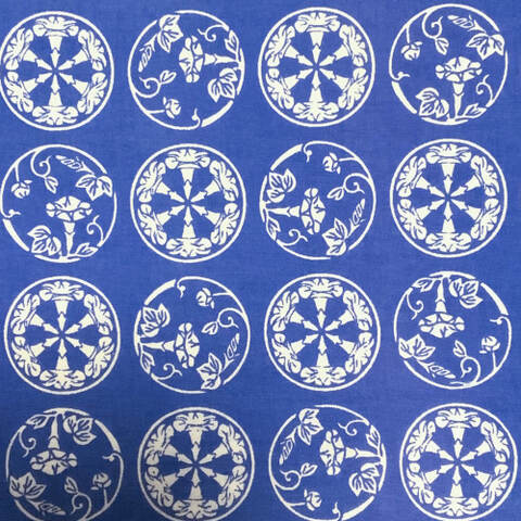 「朝顔」｜家紋帳から選んだ「蔓朝顔の丸」と「糸輪に六つ朝顔」を組み合わせ