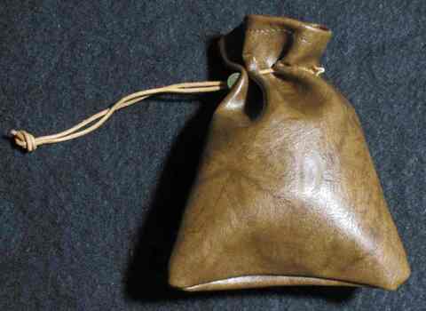 合皮製ダイスポーチ 中型（ダイス30個用）牛革風 巾着袋