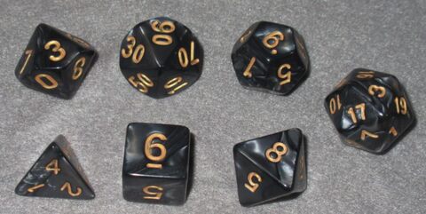 サイコロ・ダイス マーブルダークグレー 金文字