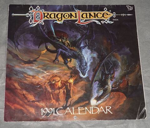英語版 TSR社 ドラゴンランス伝説 カレンダー 1991年度版（状態悪）