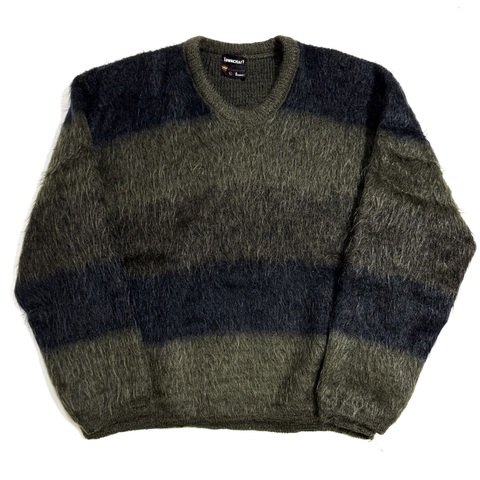 60s TOWNCRAFT "WIDE BORDER" MOHAIR KNIT SWEATER.