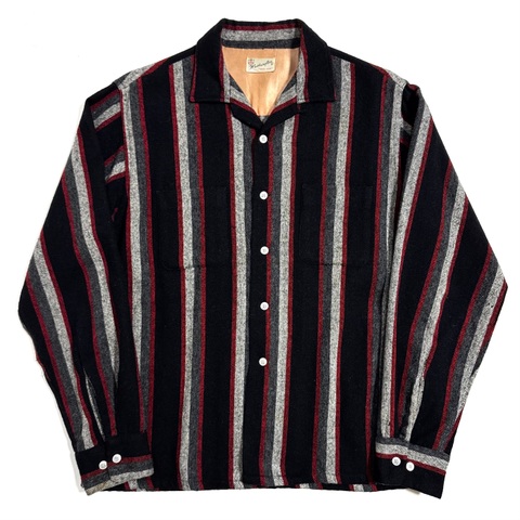 60s WASHINGTON DEE CEE "BLACK" WOOL SHIRT.