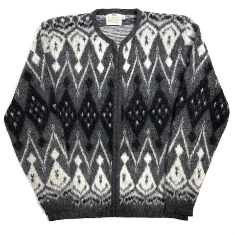 60s CAMPUS "MONOTONE" DIA PATTERN MOHAIR CARDIGAN.