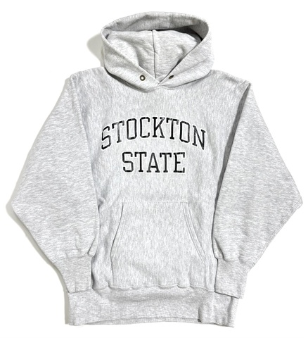 90s CHAMPION "STOCKTON STATE" REVERSE WEAVE PARKA.