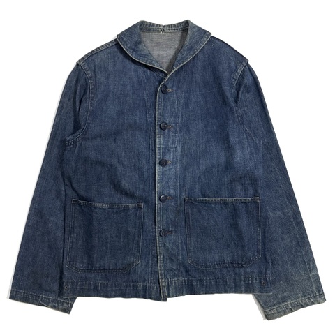 40s U.S.NAVY SHAWL COLLAR DENIM COVERALL.