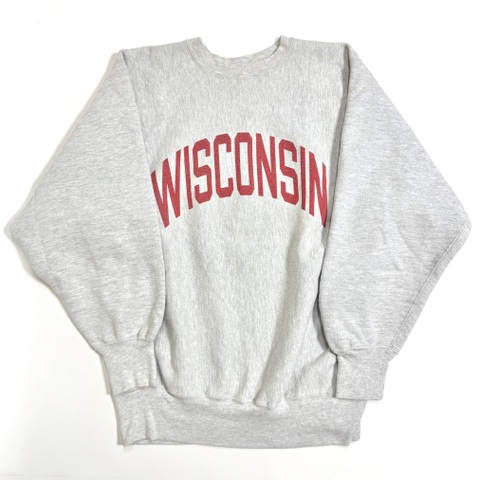 90s CHAMPION "WISCONSIN" INK PRINT REVERSE WEAVE.
