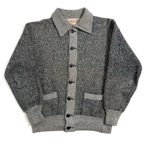 50s QUALITY-KNIT "SOLT&PAPPER" SWEAT CARDIGAN.