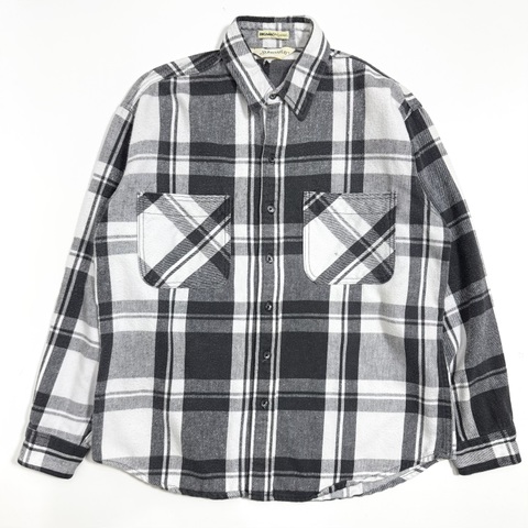 90s STJOHN'S BAY "WHITE×BLACK" HEAVY FLANNEL SHIRT.