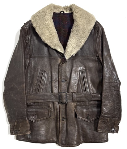 30s~ HIRSH WEIS LEATHER CAR COAT.