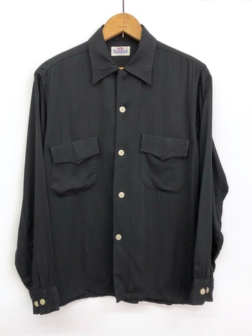 50s CAMPUS BLACK RAYON SHIRT.