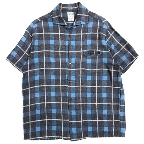 ~60s SIR GUY S/S. RAYON SHIRT. "BLUE"
