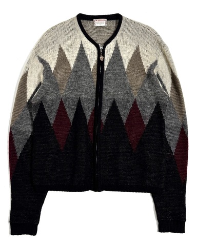 60s McGREGOR "DIA PATTERN" MOHAIR CARDIGAN.