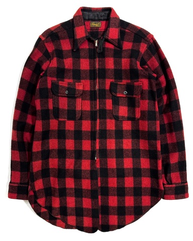 40s THE RACINE "CHIN STRAP" FULL ZIP. WOOL SHIRT.