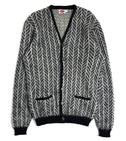 60s BUGATTI "H.B.T. PATTERN" MOHAIR CARDIGAN.