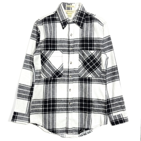 90s STJOHN'S BAY ONE WASH? "WHITE×BLACK" HEAVY FLANNEL SHIRT.