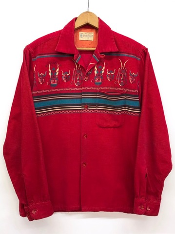 50s TOWNCRAFT PRINT CORDUROY SHIRT.